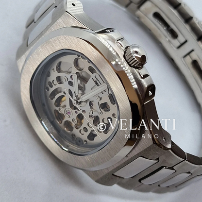 Nautilus-style custom mod watch, Velanti Milano Nautvel Skeleton, product photo 5
