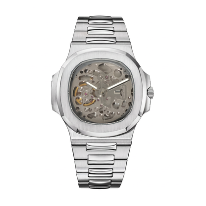Nautilus-style custom mod watch, Velanti Milano Nautvel Skeleton, main product photo