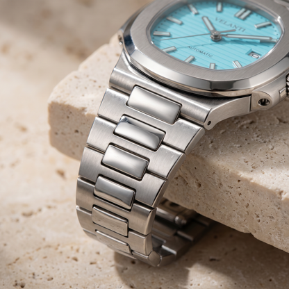 Nautilus-style custom mod watch, Velanti Milano Nautvel Tiffany Blue, product photo 4