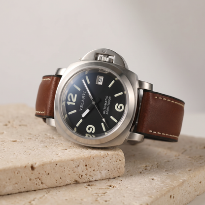 Panerai-style custom mod watch, Velanti Milano Panvel Brown Leather, product photo 2