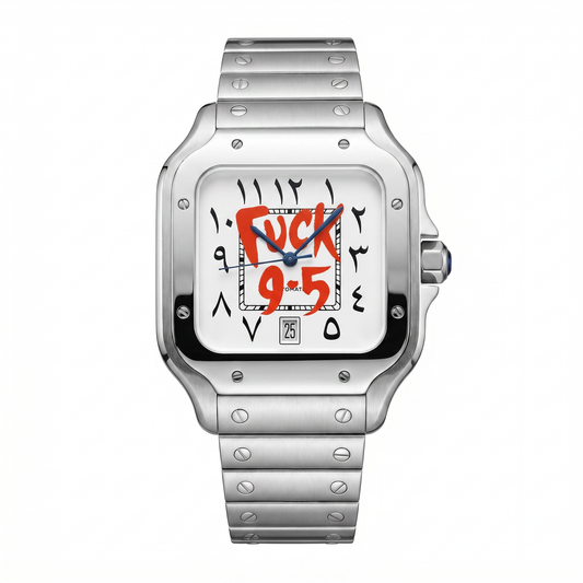 Santos-style custom mod watch, Velanti Milano Santvel Arabic Fck 9 To 5, main product photo