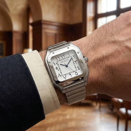 Santos-style custom mod watch, Velanti Milano Santvel Arabic White, product photo 6