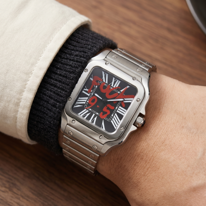 Santos-style custom mod watch, Velanti Milano Santvel Black Fck 9 To 5, product photo 10