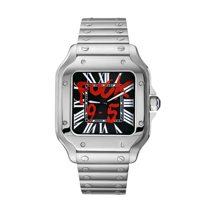 Santos-style custom mod watch, Velanti Milano Santvel Black Fck 9 To 5, main product photo