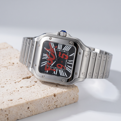Santos-style custom mod watch, Velanti Milano Santvel Black Fck 9 To 5, product photo 3