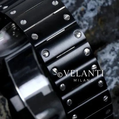 Santos-style custom mod watch, Velanti Milano Santvel Black Ghost Arabic, product photo 3