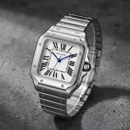 Santos-style custom automatic watch, Velanti Milano Santvel White, bracelet detail photo