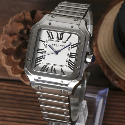 Santos-style custom mod watch, Velanti Milano Santvel White, product photo 4