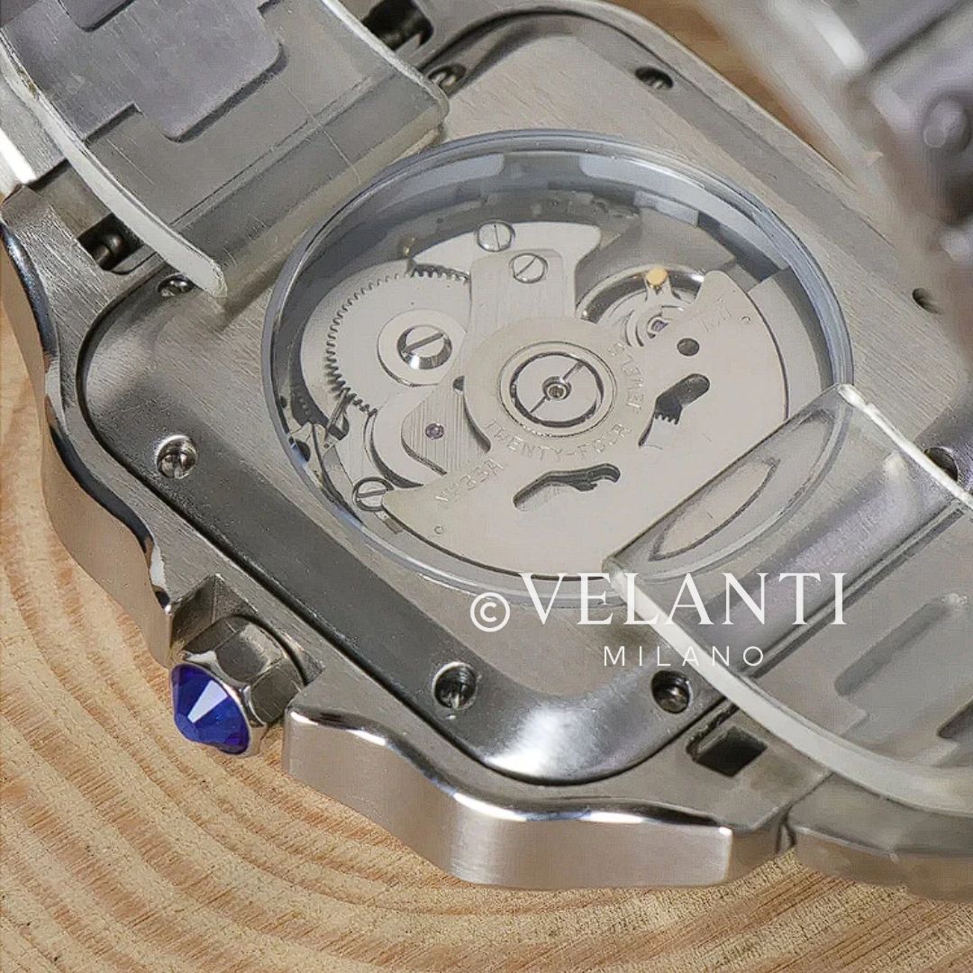 Santos-style custom mod watch, Velanti Milano Santvel White, product photo 6