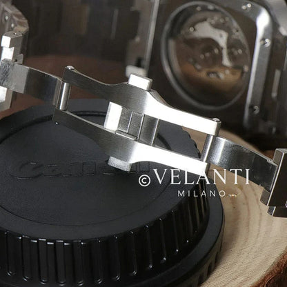 Santos-style custom mod watch, Velanti Milano Santvel White, product photo 7