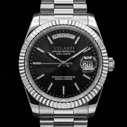 Datejust-style custom mod watch, Velanti Milano Veljust Daydate Classic Black, product photo 5