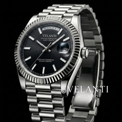 Datejust-style custom mod watch, Velanti Milano Veljust Daydate Classic Black, product photo 6