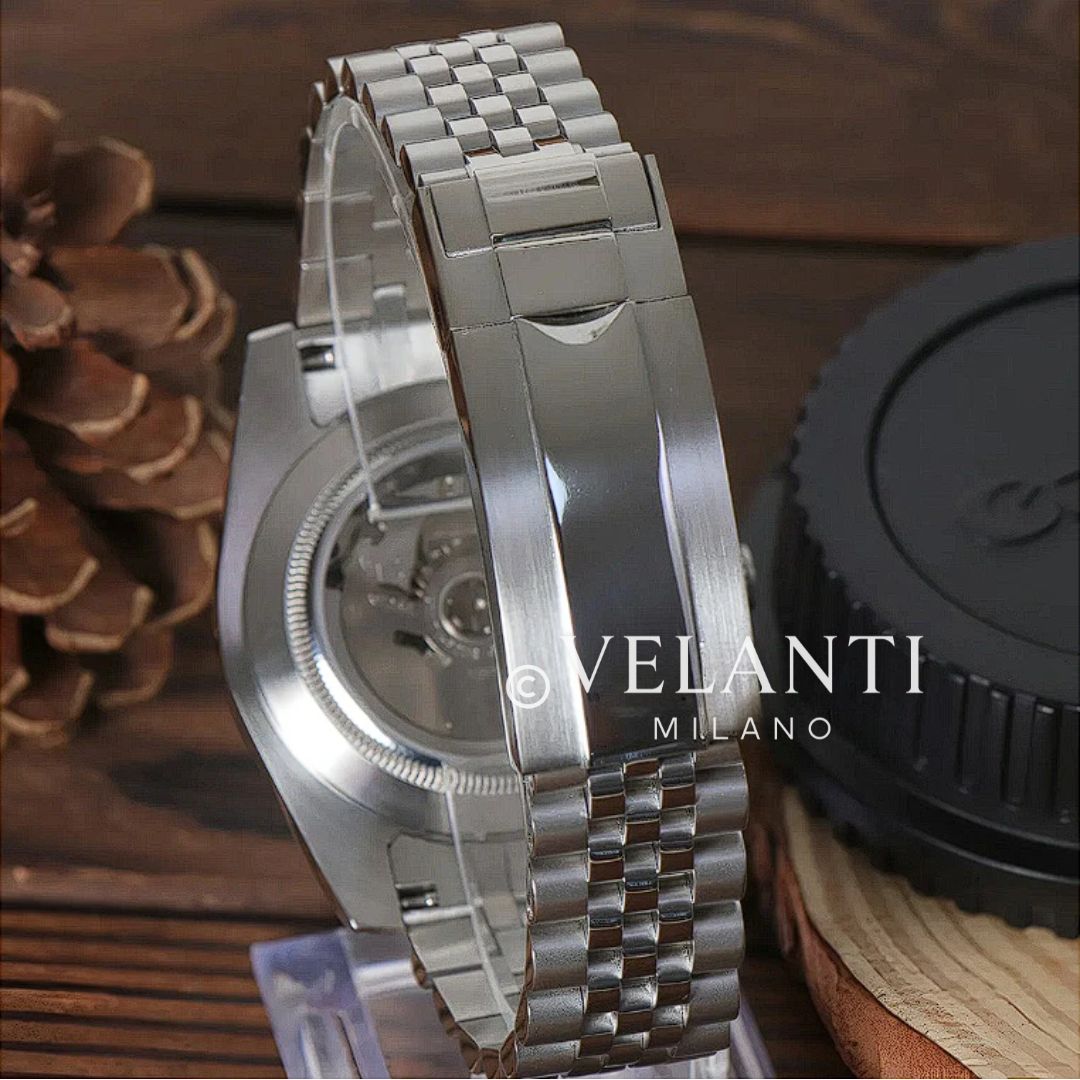Datejust-style custom mod watch, Velanti Milano Veljust Green Roman, product photo 5