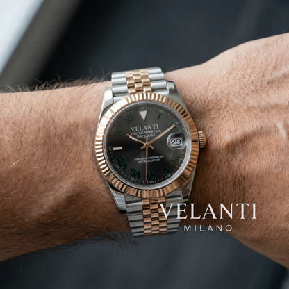 Datejust-style custom mod watch, Velanti Milano Veljust Wimbledon Two Tone, product photo 9