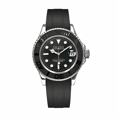 Submariner-style custom mod watch, Velanti Milano Velmariner Yacht-Master Black, main product photo