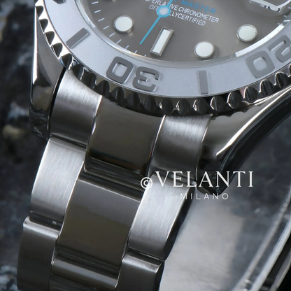 Submariner-style custom mod watch, Velanti Milano Velmariner Silver, product photo 7