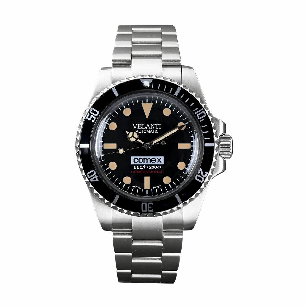 Submariner-style custom mod watch, Velanti Milano Velmariner Vintage, main product photo
