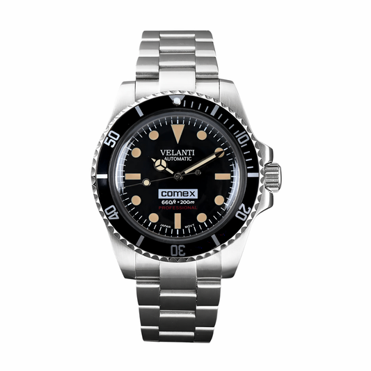 Submariner-style custom mod watch, Velanti Milano Velmariner Vintage, main product photo