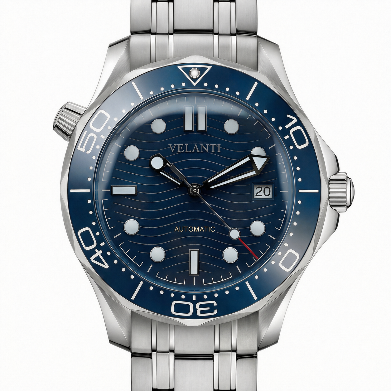 Seamaster-style custom mod watch, Velanti Milano Velmaster Blue, product photo 3