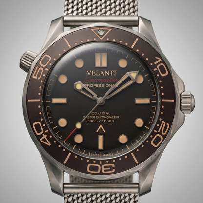 Seamaster-style custom automatic watch, Velanti Milano Velmaster James Bond 007, watch detail photo 4