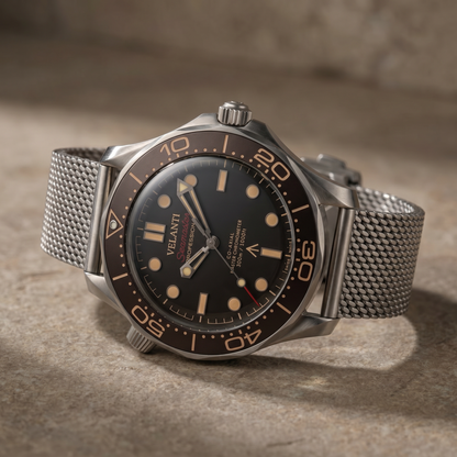 Seamaster-style custom automatic watch, Velanti Milano Velmaster James Bond 007, watch detail photo 6