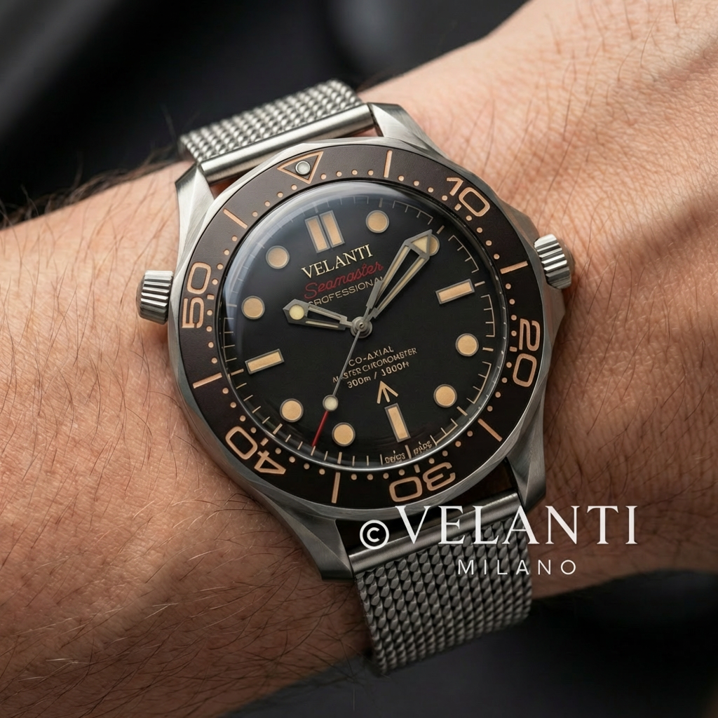 Seamaster-style custom mod watch, Velanti Milano Velmaster James Bond 007, product photo 5