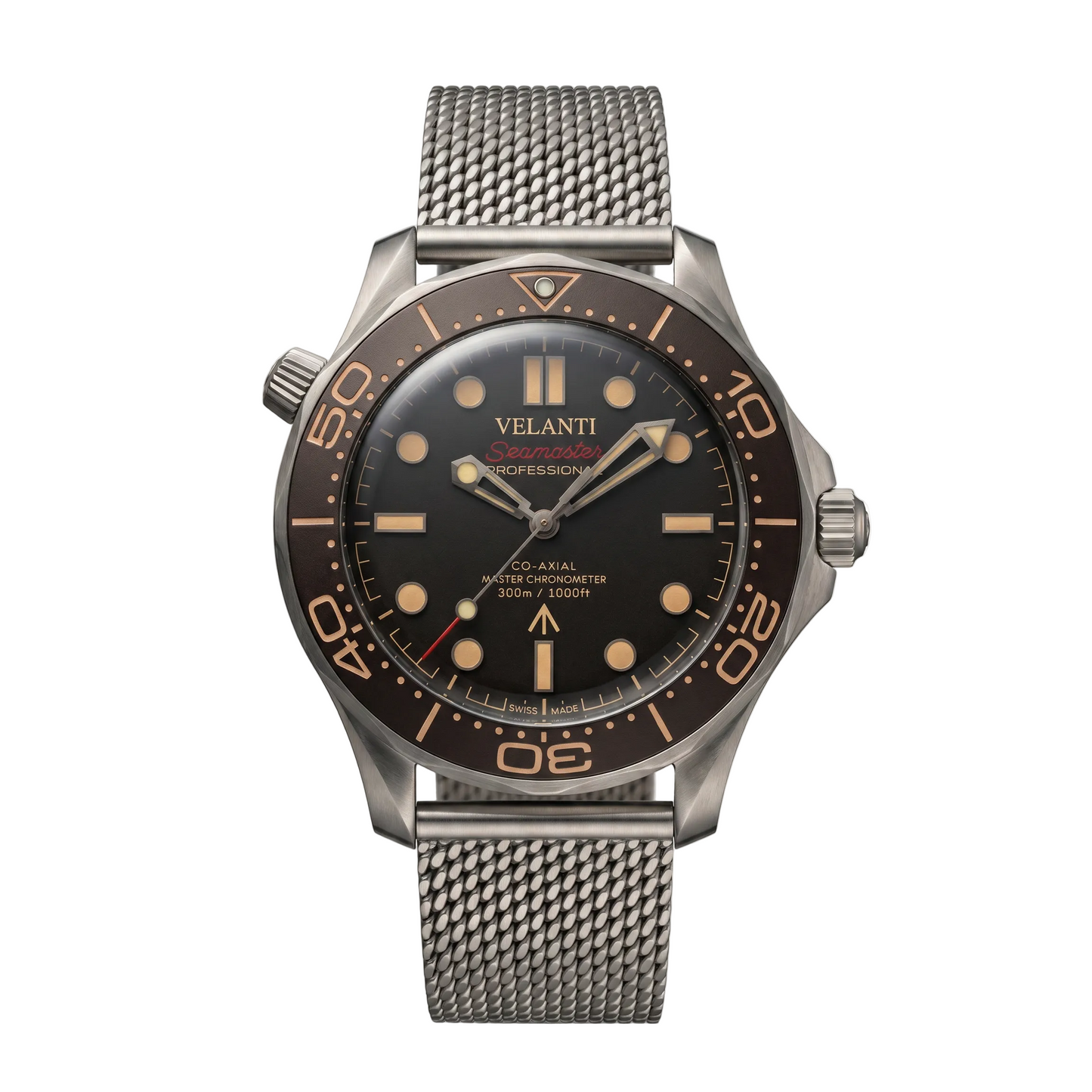 Seamaster-style custom mod watch, Velanti Milano Velmaster James Bond 007, main product photo