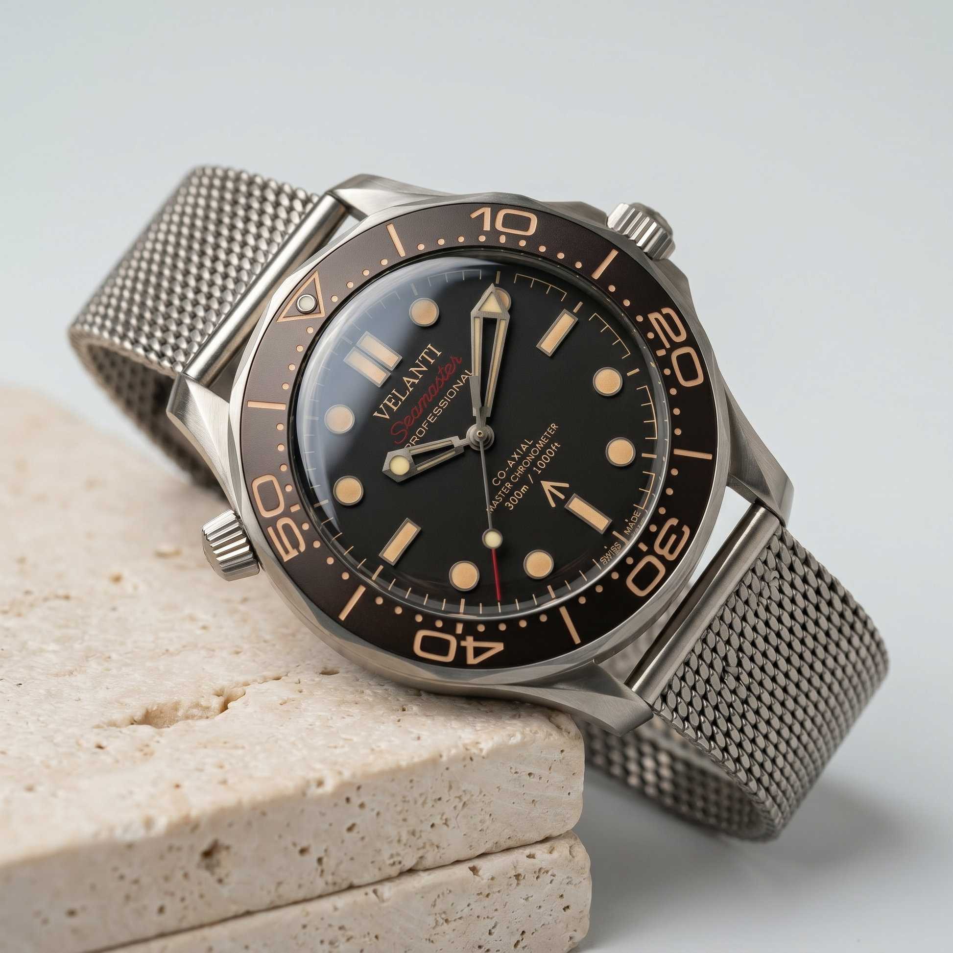 Seamaster-style custom mod watch, Velanti Milano Velmaster James Bond 007, product photo 2