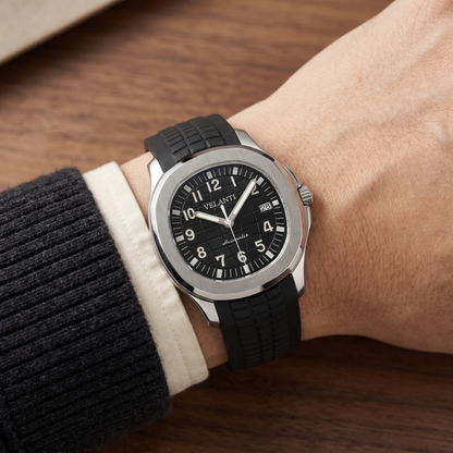 Aquanaut-style custom mod watch, Velanti Milano Velnaut Black, product photo 4