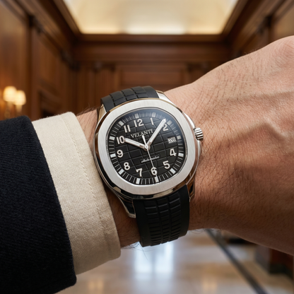 Aquanaut-style custom mod watch, Velanti Milano Velnaut Black, product photo 7