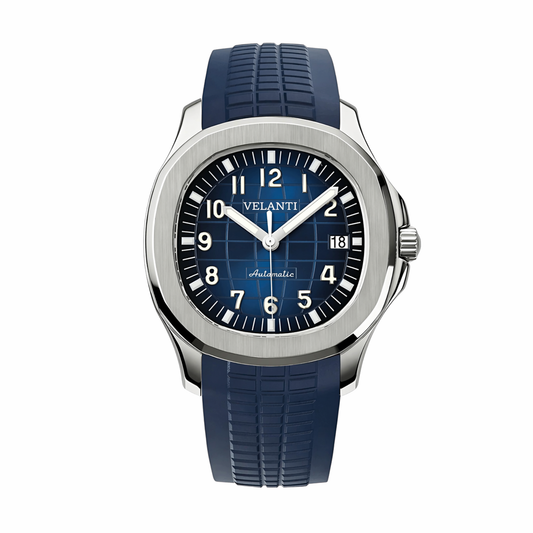 Aquanaut-style custom mod watch, Velanti Milano Velnaut Blue, main product photo
