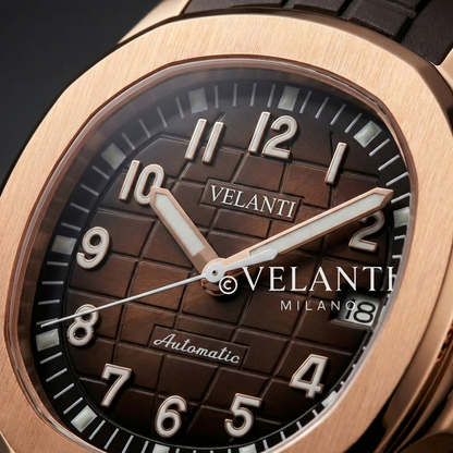 Aquanaut-style custom mod watch, Velanti Milano Velnaut Brown (Rose Gold), product photo 4