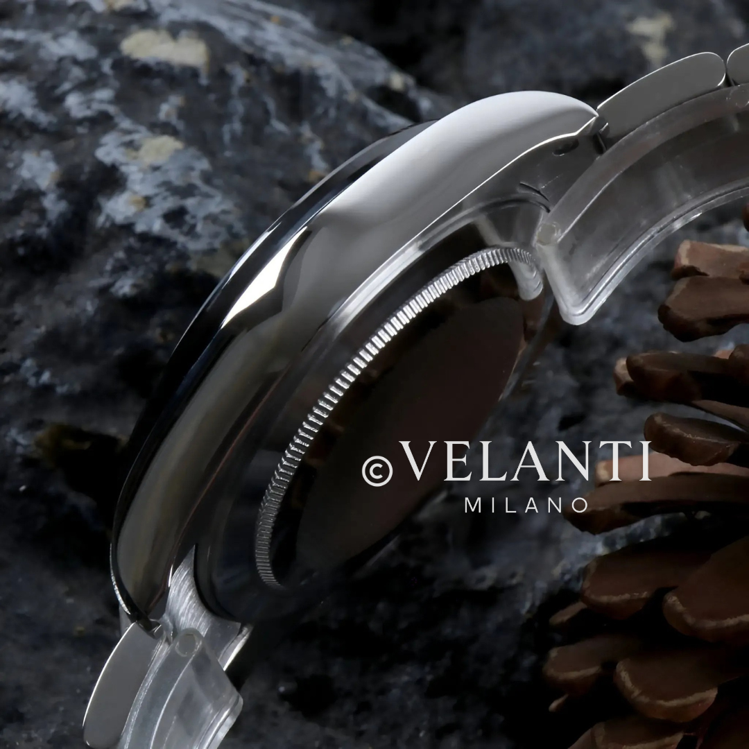 Daytona-style custom chronograph watch, Velanti Milano Veltona Black Panda, product photo 8