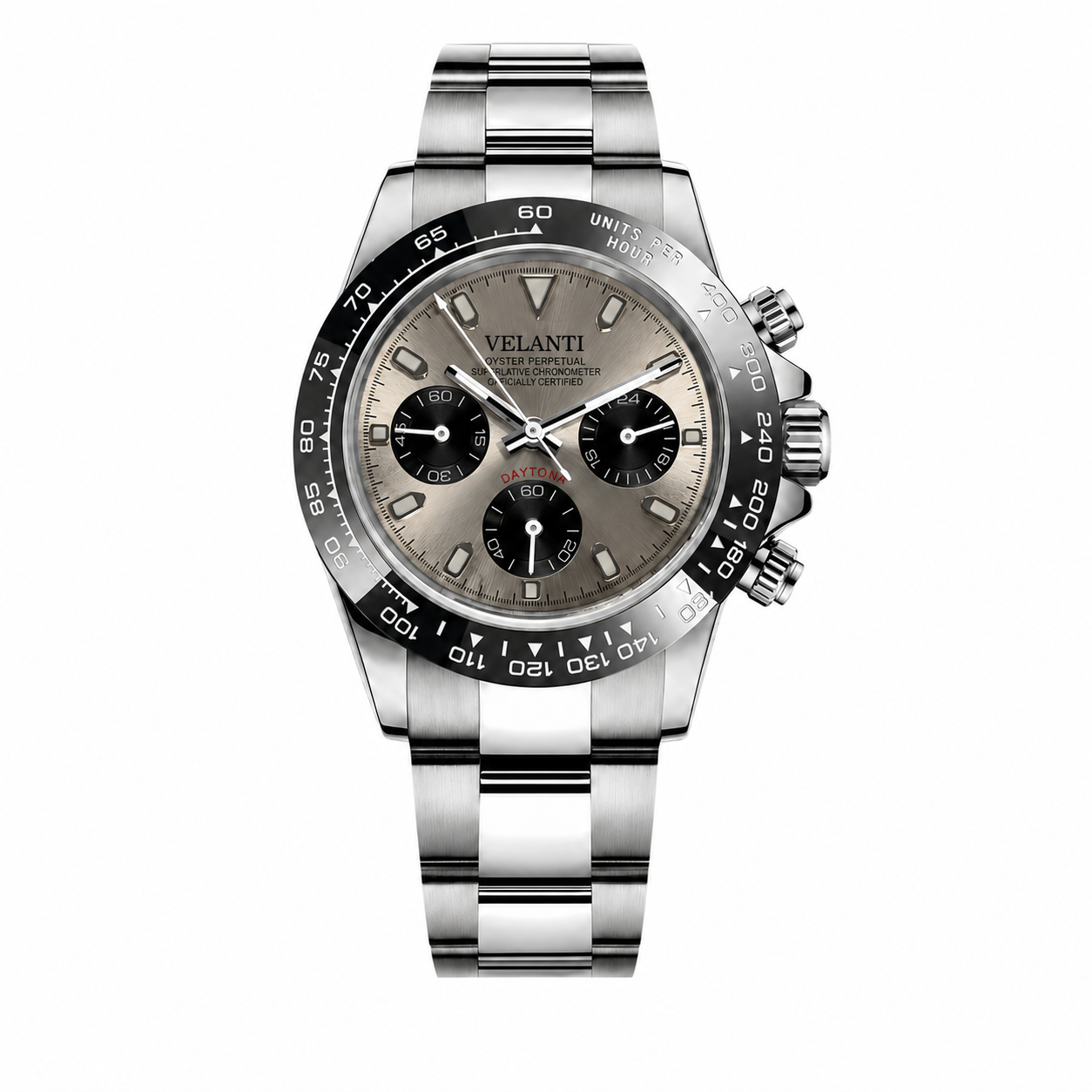 Daytona-style custom chronograph watch, Velanti Milano Veltona Champagne, main product photo