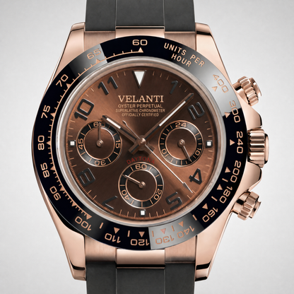 Daytona-style custom chronograph watch, Velanti Milano Veltona Chocolate, watch detail photo 7