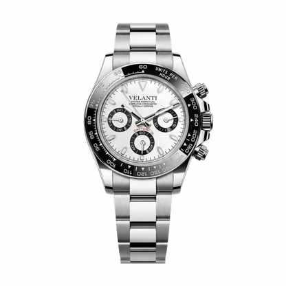 Daytona-style custom chronograph watch, Velanti Milano Veltona Panda, main product photo