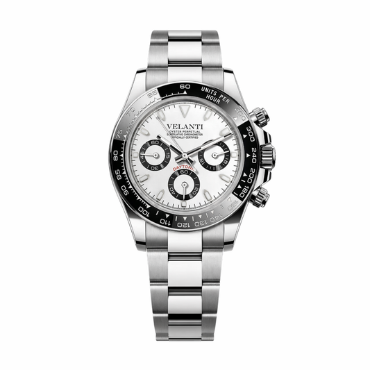 Daytona-style custom chronograph watch, Velanti Milano Veltona Panda, main product photo