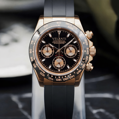 Daytona-style custom chronograph watch, Velanti Milano Veltona Rose Gold, product photo 3