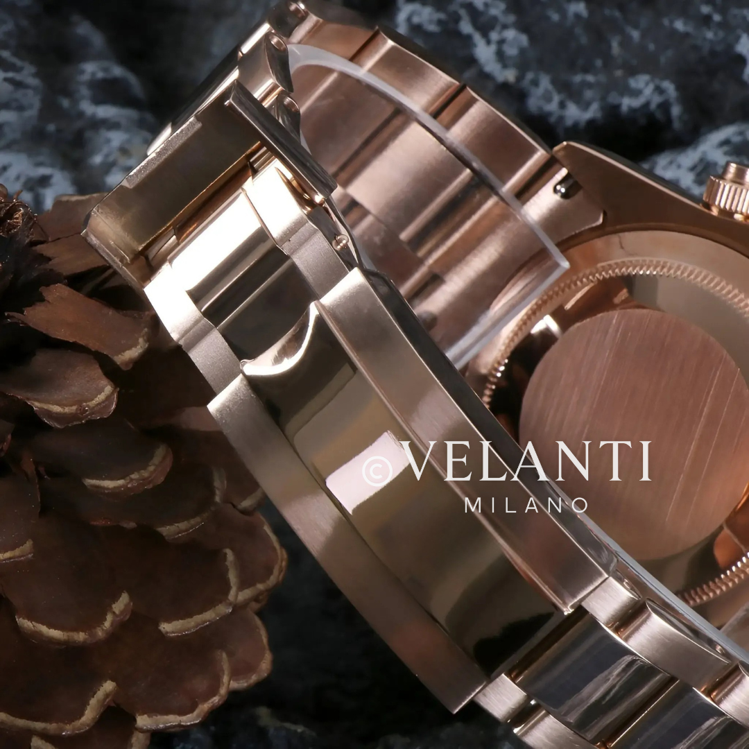 Daytona-style custom chronograph watch, Velanti Milano Veltona Rose Gold Rainbow, product photo 3